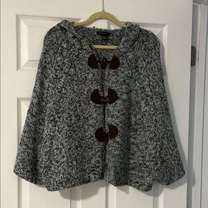 BCBG Women's Gray Toggle Sweater Cape